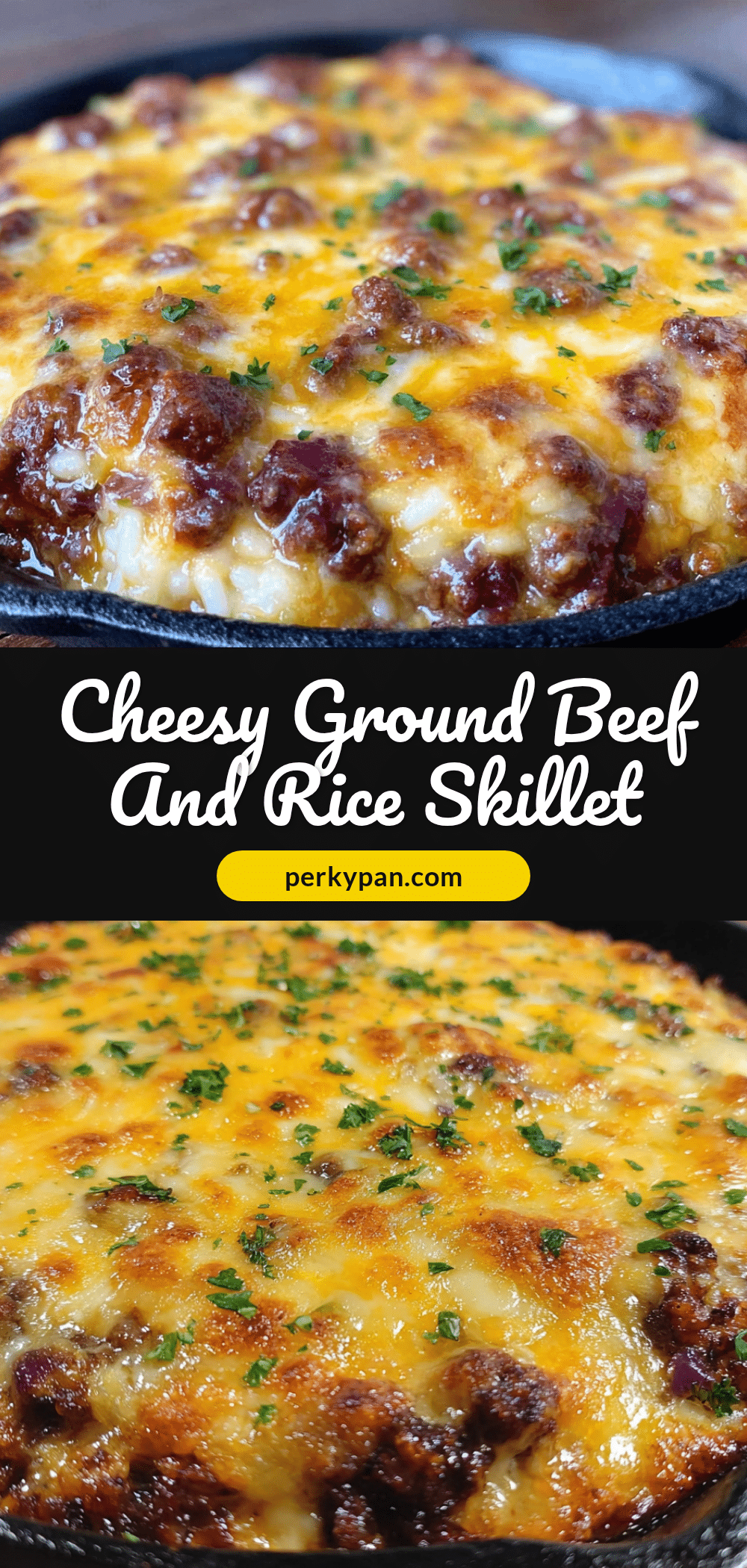 cheesy ground beef and rice skillet recipe