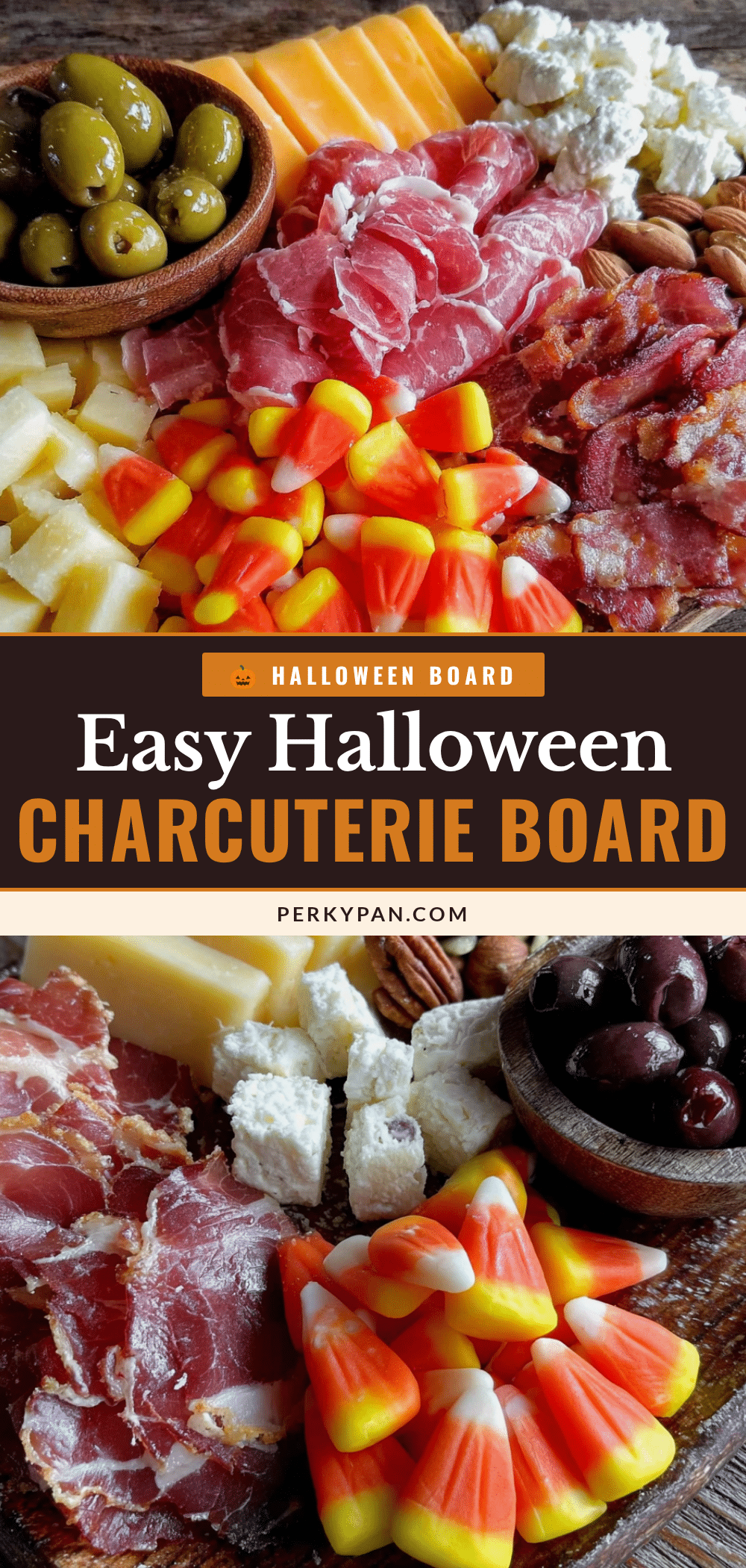 easy halloween charcuterie board with candy corn & cheese recipe