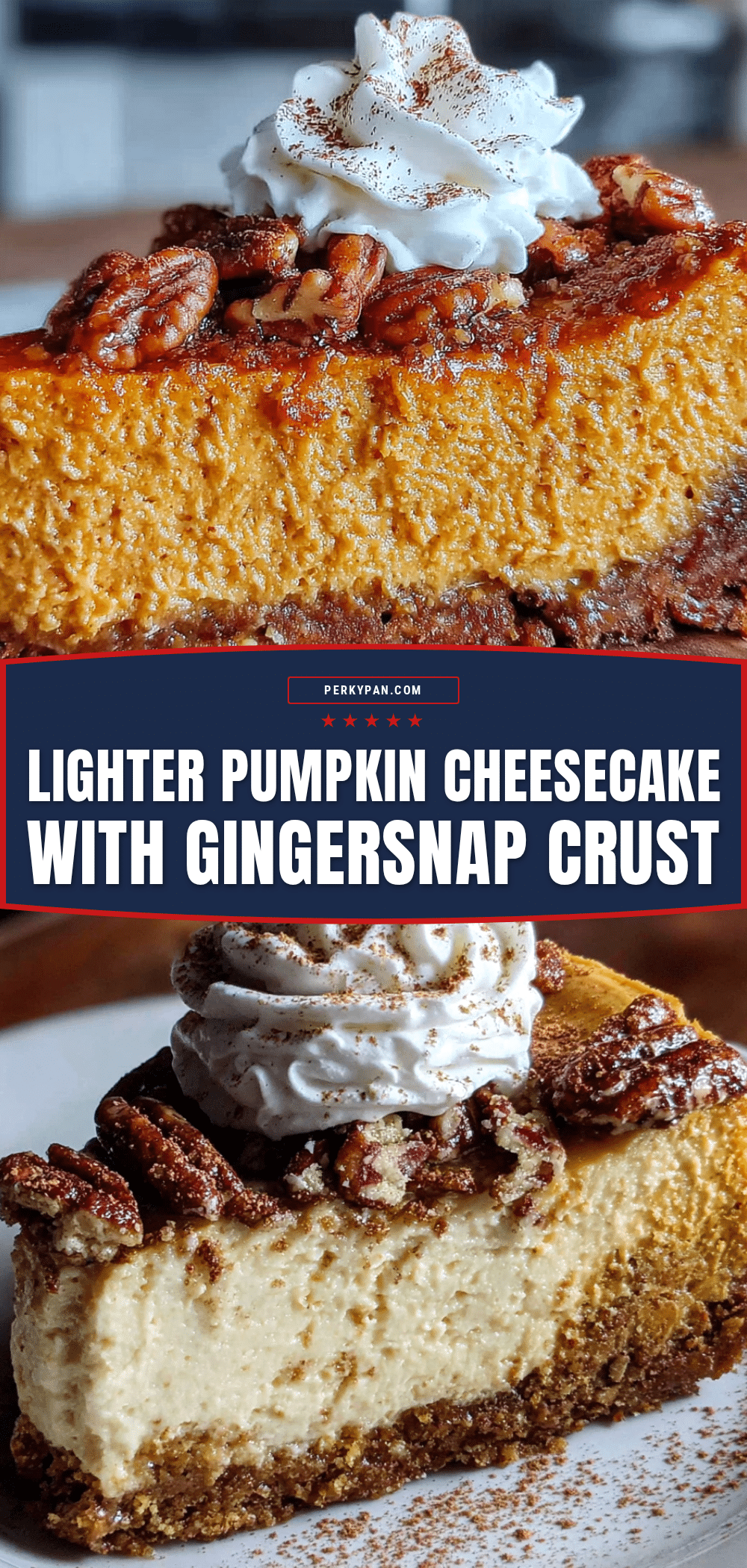 lighter pumpkin cheesecake with gingersnap crust recipe