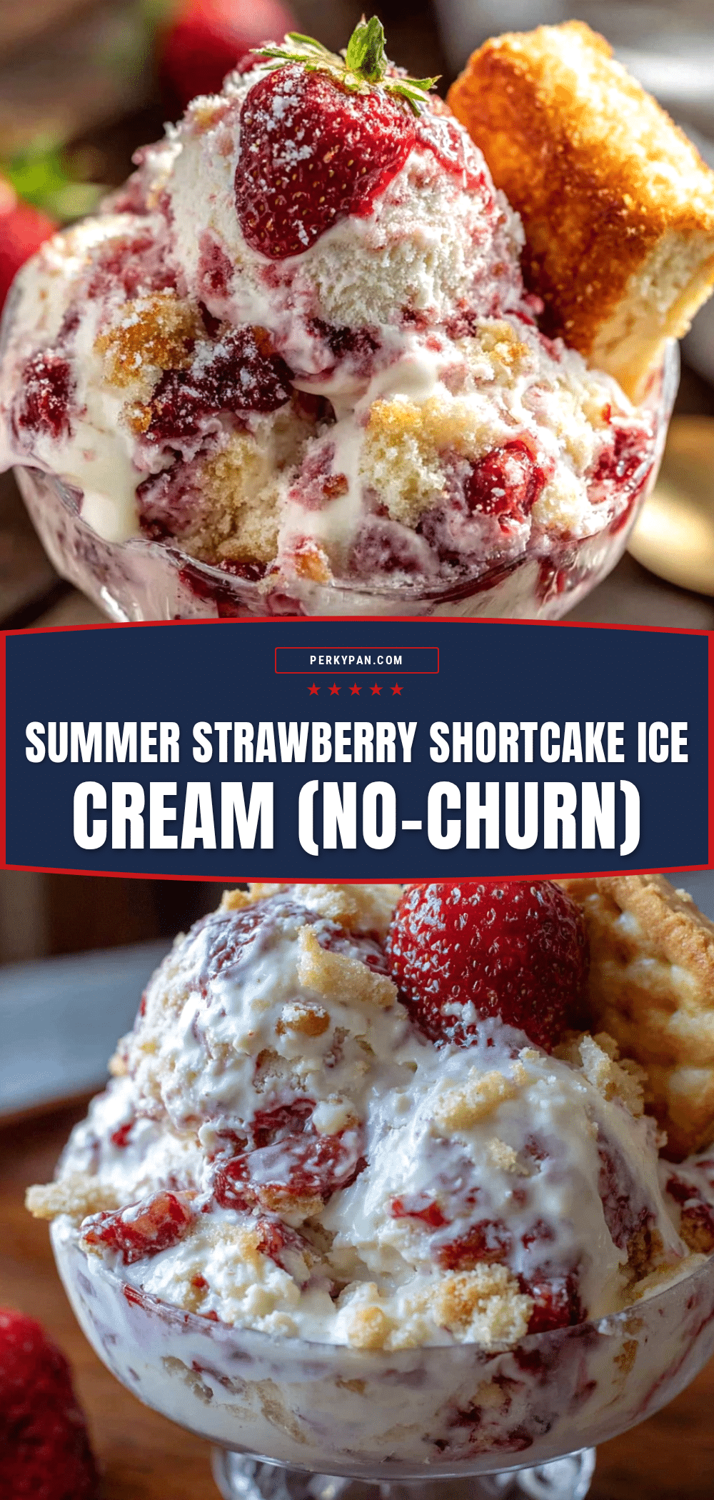 no-churn strawberry shortcake ice cream recipe