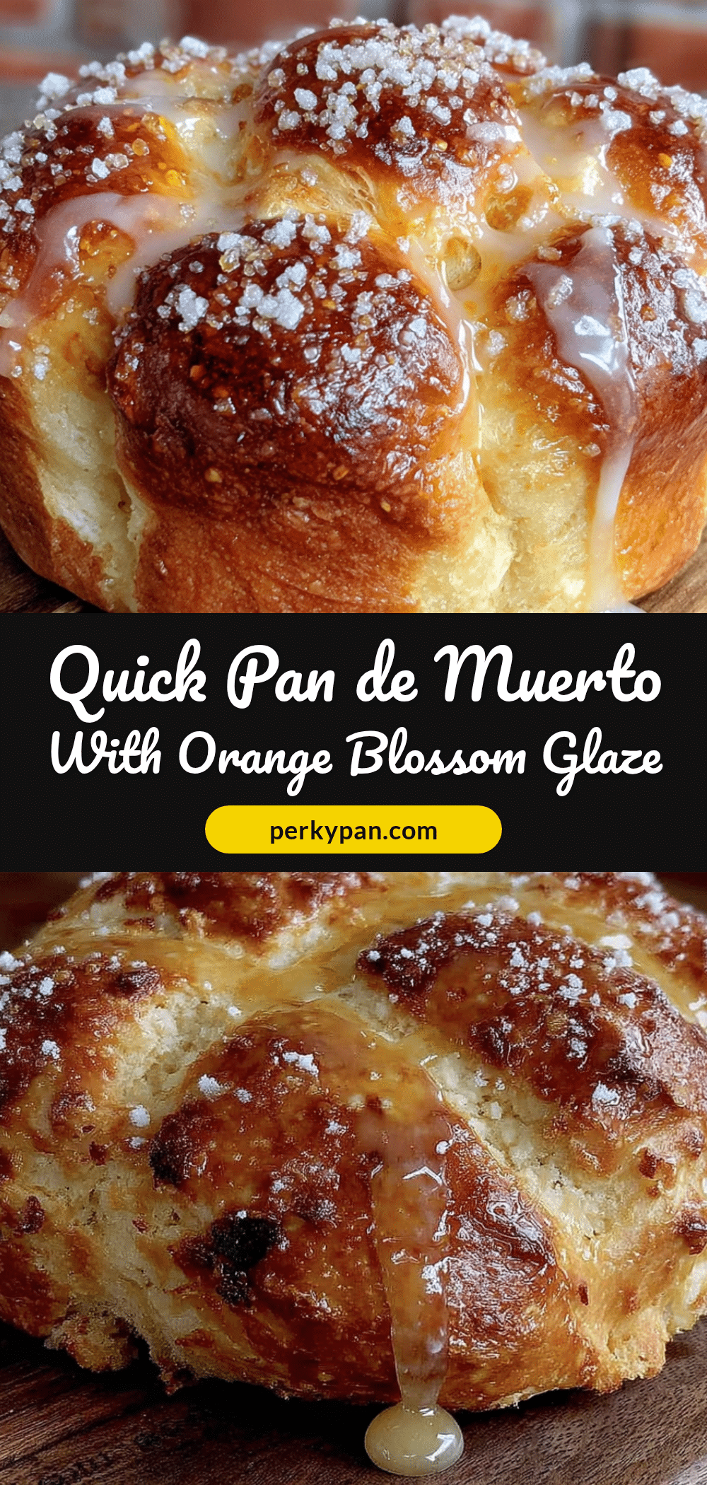 quick pan de muerto with orange blossom glaze recipe