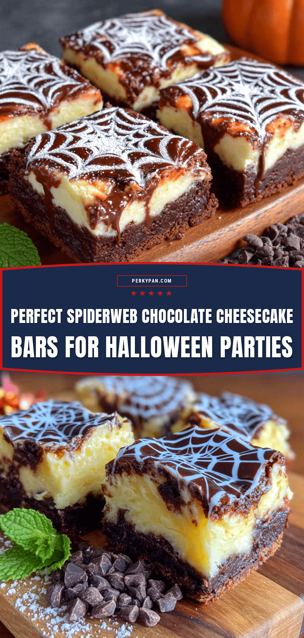 Spiderweb Chocolate Cheesecake Bars recipe