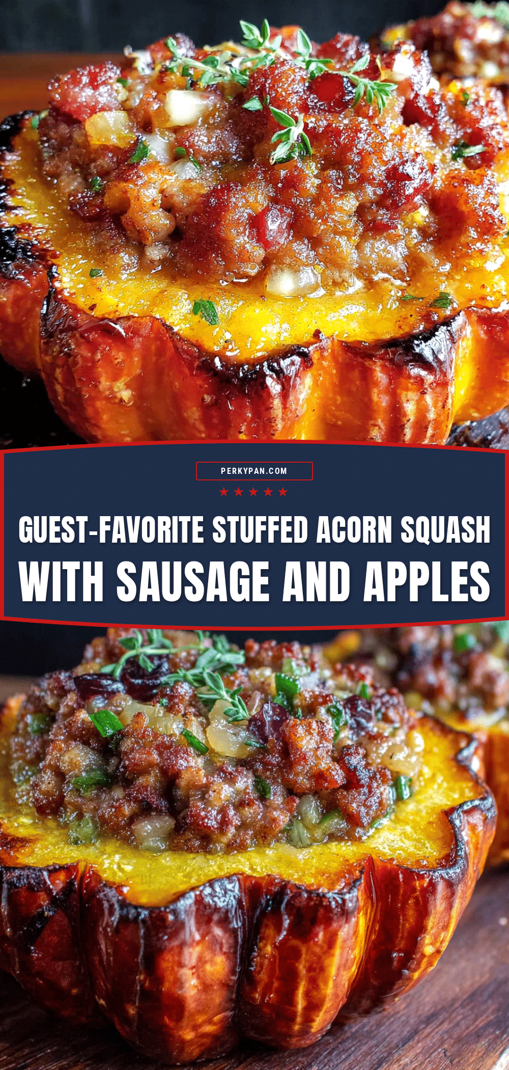 stuffed acorn squash with sausage and apples recipe
